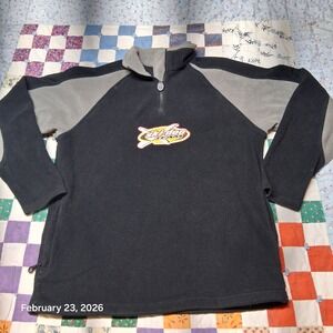 Skidoo Bombardier Fleece Pullover Sweater 1/4 Zip Black Size Medium